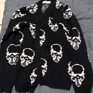 Black Skull Pattern Men's Sweater